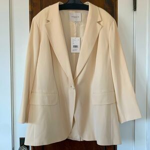 Lafayette 148 NY Wool-Blend Boyfriend Blazer Buff 2X NWT $1798